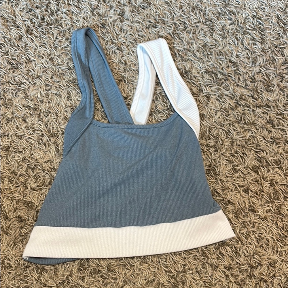 Blue and White Tank Top